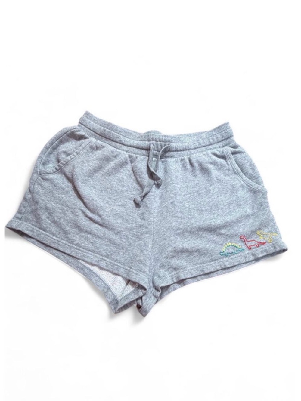 Colsie Gray Embroidered Dinosaur Lounge Shorts Size M